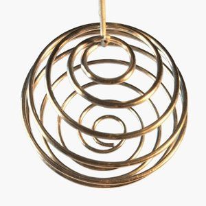 Spiral Wire Cage Art Ball Christmas Ornament Flexible Craft Accent Silver Metal